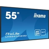 iiyama ProLite LH5541UHS-B2, Public Display schwarz (glänzend), UltraHD/4K, IPS, Mediaplayer