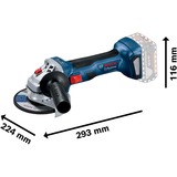 Bosch Akku-Winkelschleifer GWS 18V-7 Professional solo blau/schwarz, ohne Akku und Ladegerät