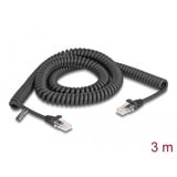 DeLOCK Spiralkabel RJ-45 Stecker > RJ-45 Stecker Cat.5e schwarz, 3 Meter