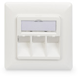 Digitus Leerdose für Keystone Module, 2x RJ-45, Anschlussdose weiß, 45° Auslass