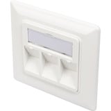 Digitus Leerdose für Keystone Module, 3x RJ-45, Anschlussdose weiß, 45° Auslass