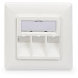 Digitus Leerdose für Keystone Module, 3x RJ-45, Anschlussdose weiß, 45° Auslass