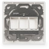 Digitus Leerdose für Keystone Module, 3x RJ-45, Anschlussdose weiß, 45° Auslass