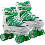 HUDORA Roller Skates Gr. 28-31, Rollschuhe grün/weiß, Sneaker-Look