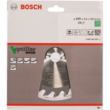 Bosch Kreissägeblatt Optiline Wood, Ø 160mm, 24Z Bohrung 20mm, für Handkreissägen