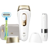 Braun Silk-expert Pro 5 IPL PL5159, Haarentferner weiß/gold, inkl. Tasche + Face Mini-Gesichtshaarentferner + Venus Extra Smooth