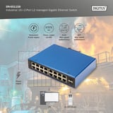 Digitus Industrieller 16+2-Port L2 managed Gigabit Ethernet, Switch 