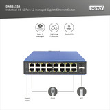 Digitus Industrieller 16+2-Port L2 managed Gigabit Ethernet, Switch 