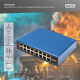 Digitus Industrieller 16+2-Port L2 managed Gigabit Ethernet, Switch 
