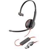 HP Poly Blackwire 3210 Monaural USB-C-Headset + USB-C/A-Adapter schwarz