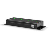 Lindy 7 Port USB 2.0 Metall Hub, USB-Hub schwarz