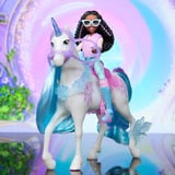 Spin Master Unicorn Academy - Layla und Einhorn Glacier, Spielfigur mit echter Mähne und Schweif sowie Bürste