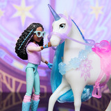 Spin Master Unicorn Academy - Layla und Einhorn Glacier, Spielfigur mit echter Mähne und Schweif sowie Bürste