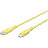 goobay USB 2.0 Silikonkabel gelb, USB-C Stecker > USB-C Stecker gelb, 1,5 Meter, PD 60 Watt
