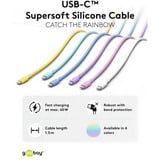 goobay USB 2.0 Silikonkabel gelb, USB-C Stecker > USB-C Stecker gelb, 1,5 Meter, PD 60 Watt
