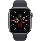 Apple Watch SE, Smartwatch schwarz/dunkelblau, 44mm, Sportarmband, Aluminium-Gehäuse, LTE