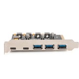 Digitus PCIe Karte 2x USB-C + 3x USB A, Schnittstellenkarte 