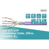 Digitus Professional Cat.6 F/UTP Verlegekabel simplex, Eca violett, 305 Meter Trommel