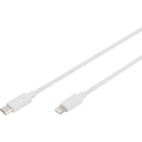 Digitus USB 2.0 Daten-/Ladekabel USB-C > Lightning, MFI zertifiziert weiß, 1 Meter, PD 2.0, Laden mit bis zu 60 Watt