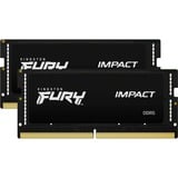 Kingston FURY SO-DIMM 32 GB DDR5-6000 (2x 16 GB) Dual-Kit, Arbeitsspeicher schwarz, KF560S38IBK2-32, Impact, INTEL XMP