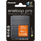 Panasonic Akku eneloop pro, Mignon AA 1,2V / 2.500mAh + Case 4 Stück + Akkubox