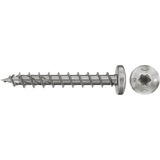 fischer Spanplattenschraube PowerFast II 5,0x40 Halbrundkopf TX 50 Stück, mit Vollgewinde, Edelstahl A2