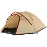 Coleman Darwin 4 Plus Summer, Zelt beige/dunkelrot