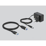 DeLOCK USB 3.2 Gen 1 Hub mit 4 Ports + 1 Schnellladeport, USB-Hub grau, mit Schalter und Beleuchtung