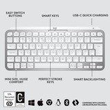 Logitech MX Keys Mini, Tastatur hellgrau/weiß, DE-Layout