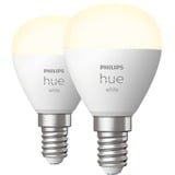 Philips Hue White Tropfenform P45 E14, LED-Lampe Doppelpack, ersetzt 40 Watt