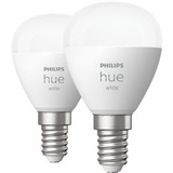 Philips Hue White Tropfenform P45 E14, LED-Lampe Doppelpack, ersetzt 40 Watt