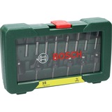 Bosch Wolfram-Carbide-Fräser-Set, 15-teilig 1/4" Schaft