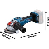 Bosch X-LOCK Akku-Winkelschleifer BITURBO GWX 18V-15 PSC Professional solo, Ø 125mm blau/schwarz, Bluetooth Modul, ohne Akku und Ladegerät, in L-BOXX