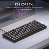 Corsair K55 CORE TKL, Gaming-Tastatur schwarz, DE-Layout, Rubberdome