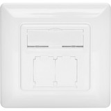 Digitus Frontplatte + Einbaurahmen für Multimedia/Keystone, Frontpanel weiß