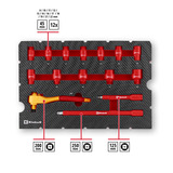 EINHELL E-Case Werkzeugkoffer Elektrik-VDE, 24-teilig, Werkzeug-Set rot/gelb, mit Werkzeug-Sortiment für Elektriker