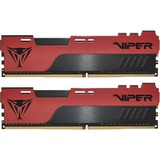 Patriot DIMM 16 GB DDR4-2666 (2x 8 GB) Dual-Kit, Arbeitsspeicher rot/schwarz, PVE2416G266C6K, Viper Elite II, INTEL XMP