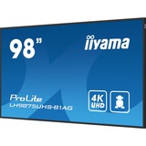 iiyama ProLite LH9875UHS-B1AG, Public Display schwarz (matt), UltraHD/4K, IPS, Lautsprecher