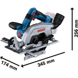 Bosch Akku-Handkreissäge GKS 18V-57-2 Professional solo blau/schwarz, ohne Akku und Ladegerät