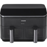 Cosori Heißluftfritteuse Dual Basket CAF-R901-AEU schwarz, 1.750 Watt, 2 Körbe je 4,25 Liter, mit Sichtfenster