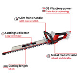 EINHELL Akku-Heckenschere GE-CH 36/61 Li-Solo, 36Volt (2x18V) rot/schwarz, ohne Akku und Ladegerät