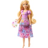 Mattel Disney Prinzessin 2-in-1-Geschichten Rapunzel-Modepuppe mit 2 Oberteilen zum Anklipsen, 2 Röcken und 9 Accessoires