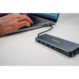 Verbatim USB-C Pro Multiport-Hub CMH-14, 14 Port, Dockingstation grau, 2x HDMI, VGA, RJ-45, 5x USB-A, Audio, 2x USB-C, PD, SD, microSD