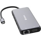 Verbatim USB-C Pro Multiport-Hub CMH-14, 14 Port, Dockingstation grau, 2x HDMI, VGA, RJ-45, 5x USB-A, Audio, 2x USB-C, PD, SD, microSD