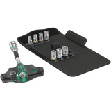 Wera Kraftform Kompakt 400 RA Set 2, mit Ratschenfunktion, Steckschlüssel schwarz/grün, 1/4", 9-teilig, mit Kugelsicherung