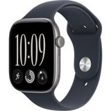 Apple Watch Series 12, Smartwatch grau, Aluminium, 46 mm, Sportarmband Navyblau S/M