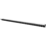Digitus Basis IT PDU mit Aluminiumprofil, 24x C13, 3x C19, Steckdosenleiste schwarz/aluminium, 3 Meter Kabel, 1-phasig 16A, IEC309 16A Stecker