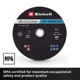 EINHELL Trennscheibe dünn, Ø 230 x 2,0mm, 10 Stück für Winkelschleifer