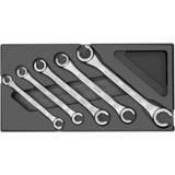 GEDORE Doppelringschlüssel-Satz, offen, in 1/3 ES-Modul, Schraubenschlüssel schwarz, 5-teilig