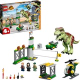 LEGO 76944 Jurassic World T. Rex Ausbruch, Konstruktionsspielzeug Set mit Dino-Figur, Hubschrauber, Flughafen und Spielzeugauto, Dinosaurier-Spielzeug ab 4 Jahre